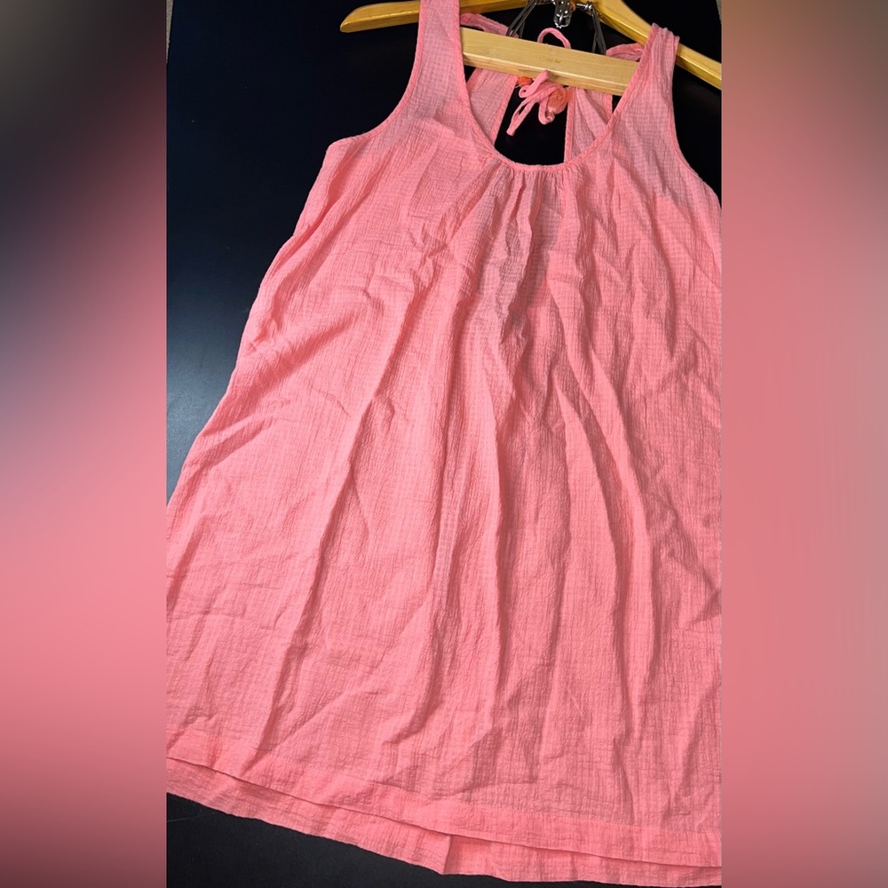J.Crew Beach Cover Up Tunic Dress Coral Pink Size Medium EUC